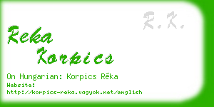 reka korpics business card